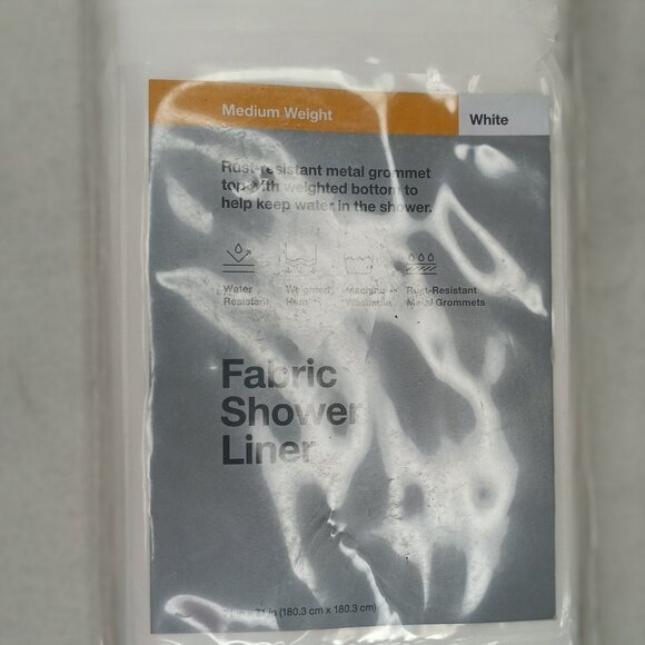 Room Essentials Super Soft PEVA Shower Curtain  White 71'' x 71'', inches, new - Picture 1 of 4